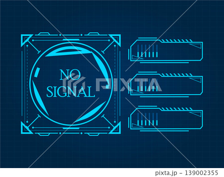 Blue futuristic infographic UI dashboard elements 139002355