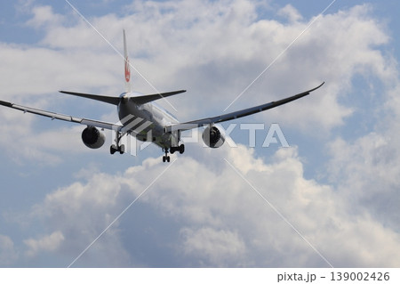 羽田空港に着陸する旅客機 飛行機の着陸進入 羽田空港に着陸する旅客機 飛行機の着陸進入 139002426