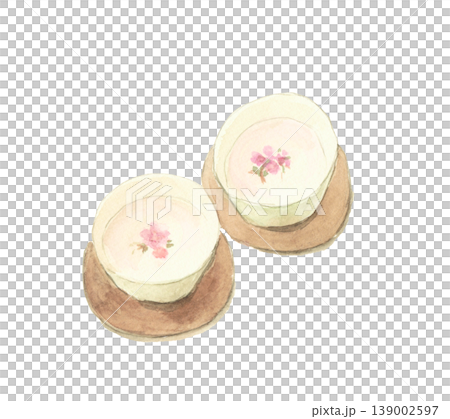 桜茶の手描き水彩イラスト 139002597