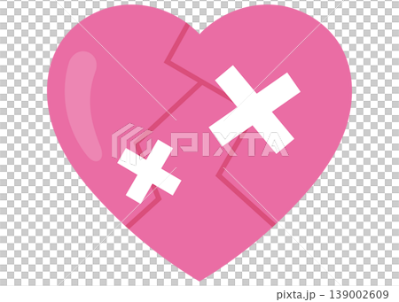 An illustration of a cracked pink heart. An illustration of a cracked pink heart. 139002609