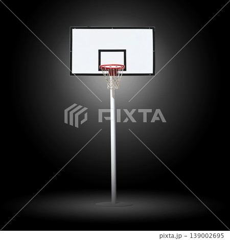 Basketball hoop on black background Basketball hoop on black background 139002695