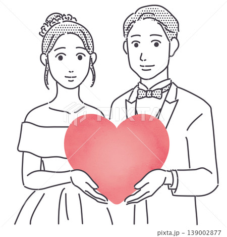 ハートを持つ新郎新婦 ハートを持つ新郎新婦 139002877