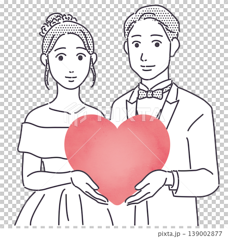 ハートを持つ新郎新婦 ハートを持つ新郎新婦 139002877