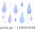 水彩風の美しいしずくのセット 139003448