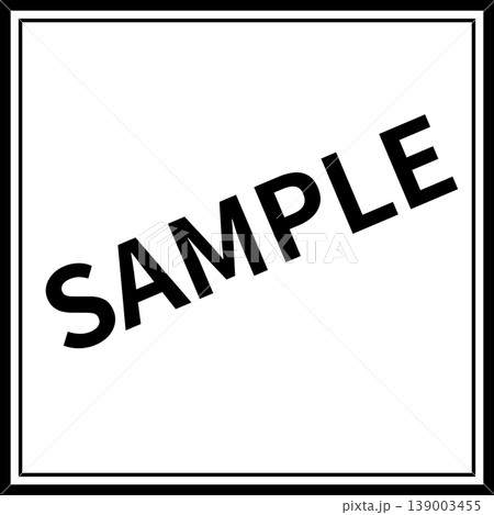 サンプル表示素材｜SAMPLE・大文字・斜め・枠付き・白背景PNG 139003455