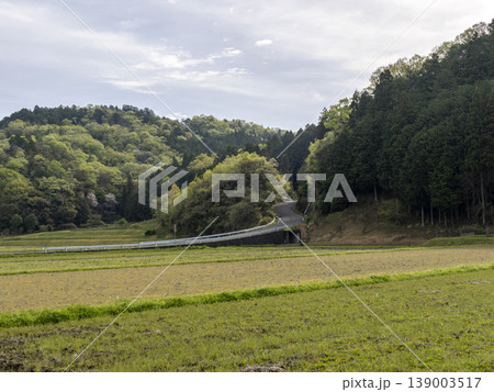 京都府南丹市に広がる棚田の風景 139003517