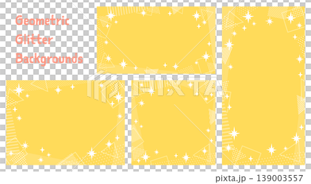 A stylish geometric pattern background set. Includes a yellow glitter, dot, and stripe frame. A stylish geometric pattern background set. Includes a yellow glitter, dot, and stripe frame. 139003557