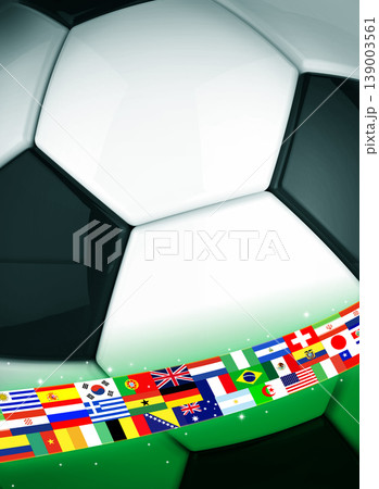 Soccer Ball Pattern with World Flags 139003561