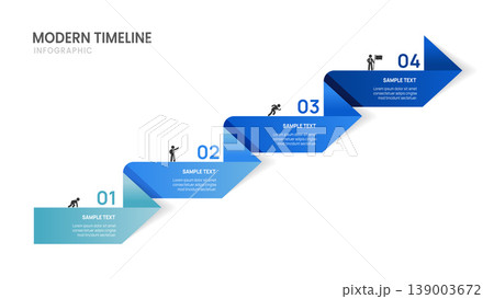 Infographic flow chart arrow business template with icons and 4 options or steps vector design. 139003672