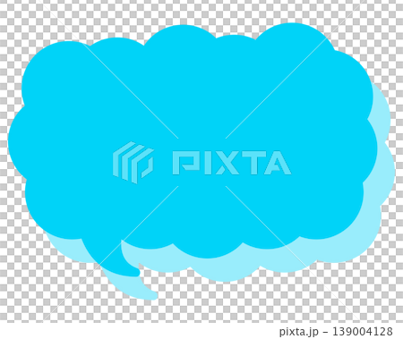 Simple color speech bubble, elongated cloud shape Simple color speech bubble, elongated cloud shape 139004128