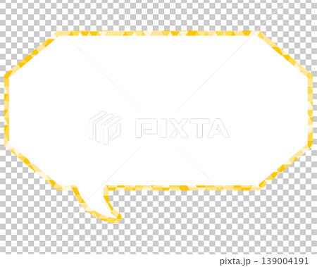 Stained glass style speech bubble, triangular pattern, elongated octagon Stained glass style speech bubble, triangular pattern, elongated octagon 139004191