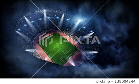 Aerial View of Soccer Stadium 139004244