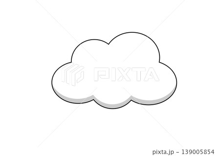 陰影のついた白い雲のイラスト 139005854
