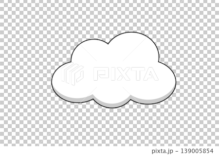 陰影のついた白い雲のイラスト 139005854