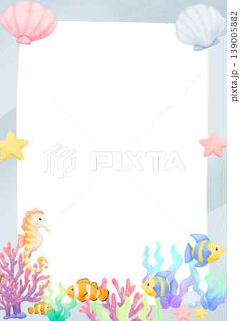 underwater sealife boder design 139005882