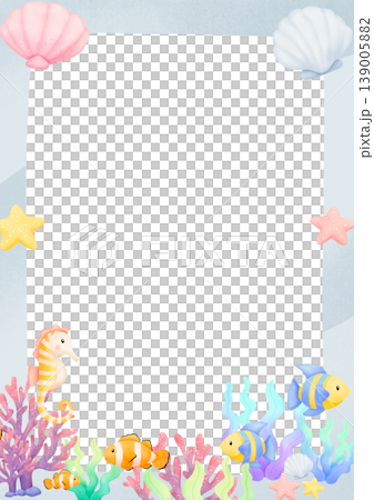 underwater sealife boder design 139005882
