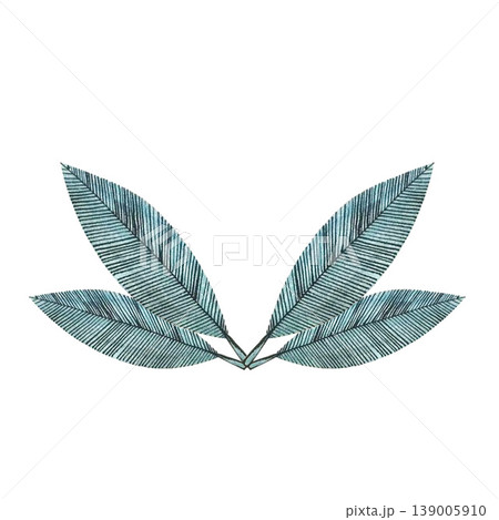 leaf doodle watercolor leaf doodle watercolor 139005910