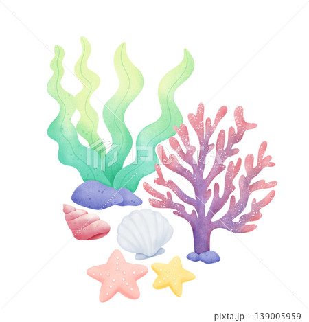 cloral reef scene illustration cloral reef scene illustration 139005959