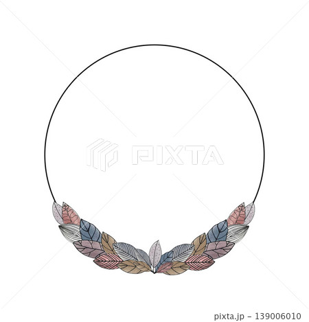 leaf doodle watercolor wreath leaf doodle watercolor wreath 139006010