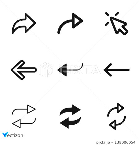 Arrow icons set. flat icon collection Arrow icons set. flat icon collection 139006054