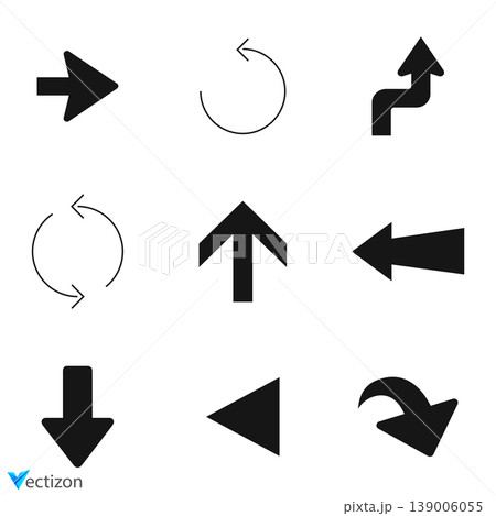 Arrow icons set. flat icon collection Arrow icons set. flat icon collection 139006055