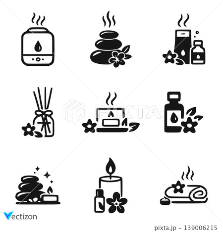 Aromatherapy Icons Set Vector Illustration Aromatherapy Icons Set Vector Illustration 139006215