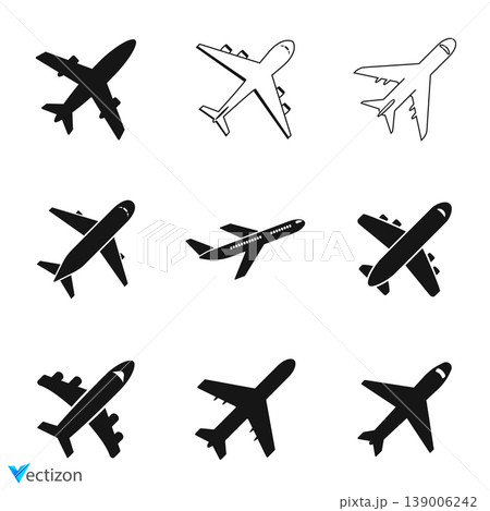 Airplane icon logo vector design 139006242