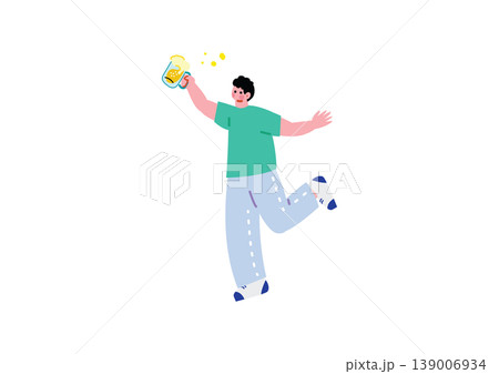 ビールジョッキを持つ男性のイラスト ビールジョッキを持つ男性のイラスト 139006934