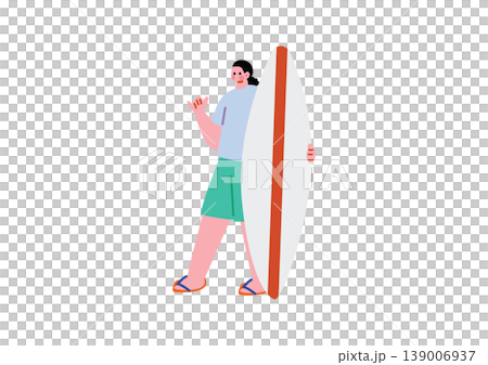 Illustration of a male surfer Illustration of a male surfer 139006937