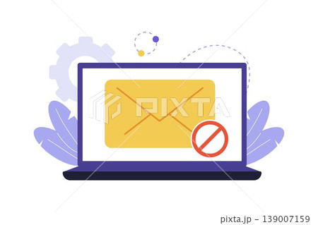Illustration of Blacklisted Email Address and Blocked Message Illustration of Blacklisted Email Address and Blocked Message 139007159