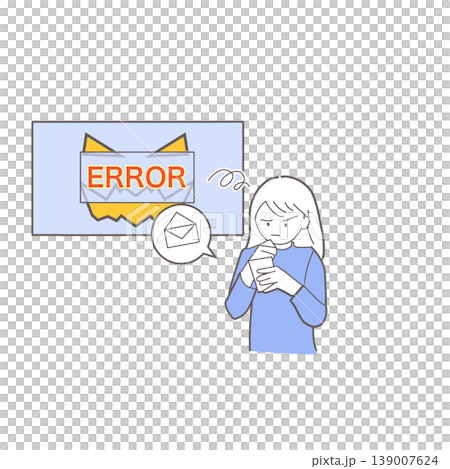 Woman troubled by error notifications on her smartphone Woman troubled by error notifications on her smartphone 139007624