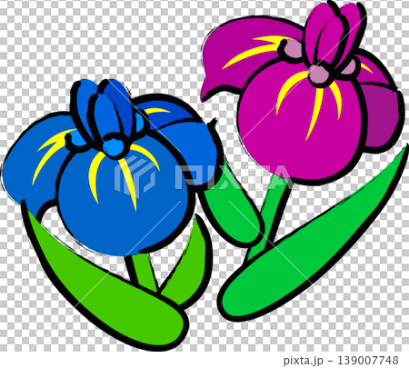 Children's Day (Tango no Sekku), Iris Flowers, Brushstrokes 139007748
