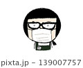 メガネとマスクのエプロン姿の店員さん 139007757