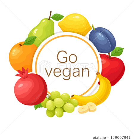 Healthy Eating and Vegan Background with Fresh Fruits. 139007941