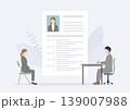 履歴書と面接官と若いビジネスウーマン 139007988