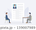 履歴書と面接官と若いビジネスマン 139007989