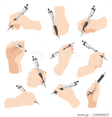 ボールペンを持つ右手　10パターン 139008627