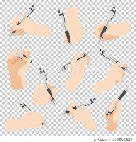 ボールペンを持つ右手　10パターン 139008627