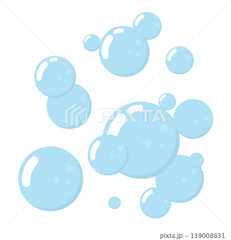 Soap foam bubbles, oxygen bubbles, water bubbles, vector design elements isolated. Air bubbles flat icon isolated on white background. Soap foam bubbles, oxygen bubbles, water bubbles, vector design elements isolated. Air bubbles flat icon isolated on white background. 139008831