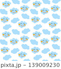 Playful smiling cloud pattern ideal for kids fabric 139009230