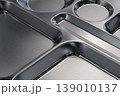 Stainless steel tray with food compartments 139010137