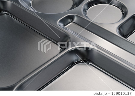 Stainless steel tray with food compartments Stainless steel tray with food compartments 139010137