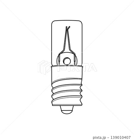 E形点灯管（ネジ込み式グローランプ）の線画 139010407