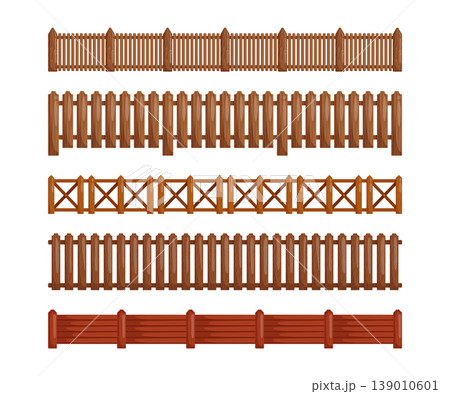 Wooden Fence Set for Farm Game Borders Wooden Fence Set for Farm Game Borders 139010601