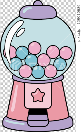 Cute Pink Gumball Machine Cartoon Illustration	 139010686