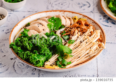 Asian miso ramen noodle soup. Asian miso ramen noodle soup. 139010735