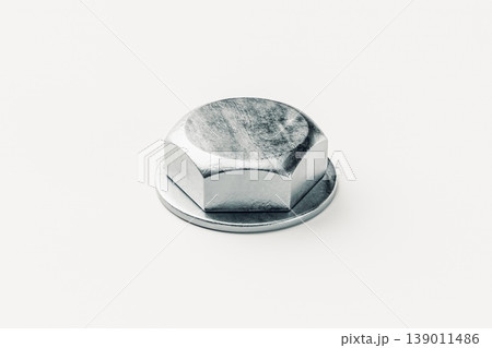 Shiny Metal Hex Nut on White Background Shiny Metal Hex Nut on White Background 139011486