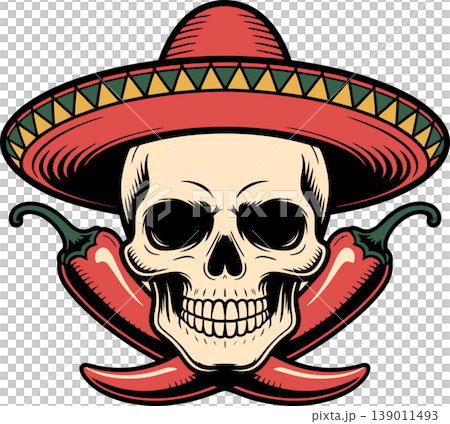 skull, mexican, vector 139011493