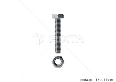 Creative Arrangement of Metal Bolts and Nuts 139011546