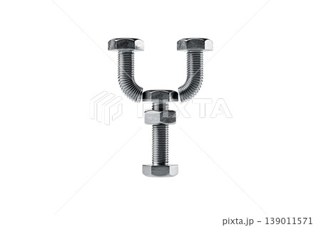 Creative Arrangement of Metal Bolts and Nuts 139011571
